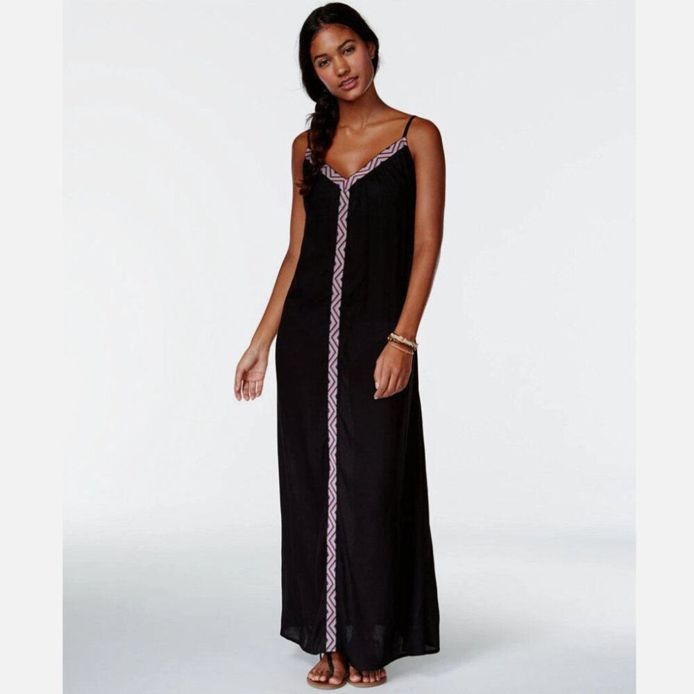 NWT Raviya Swim Swimsuit Cover Up Embroidered Maxi Dress Black